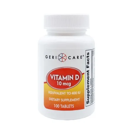 Geri-Care - 874-01-GCP - Vitamin Supplement Geri-Care Vitamin D3 400 IU Strength Tablet 100 per Bottle