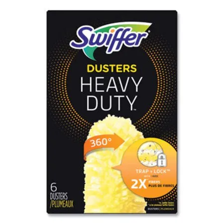 Swiffer - PGC-21620CT - Heavy Duty Dusters Refill, Dust Lock Fiber, Yellow, 6/box, 4 Boxes/carton
