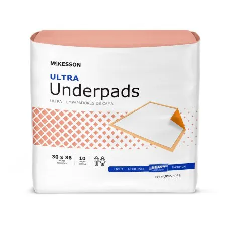 McKesson - UPHV3036 - Ultra Disposable Underpad Ultra 30 X 36 Inch Fluff / Polymer Heavy Absorbency
