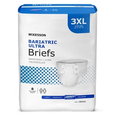 McKesson - BRBAR - Ultra Bariatric Unisex Adult Incontinence Brief Ultra Bariatric 3X Large Disposable Heavy Absorbency