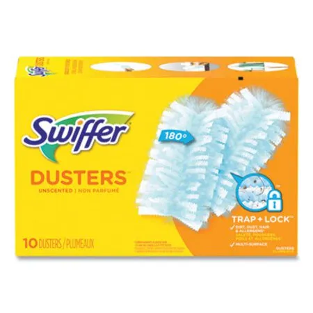 Swiffer - PGC-21459BX - Dusters Refill, Dust Lock Fiber, Unscented, Light Blue, 10/box