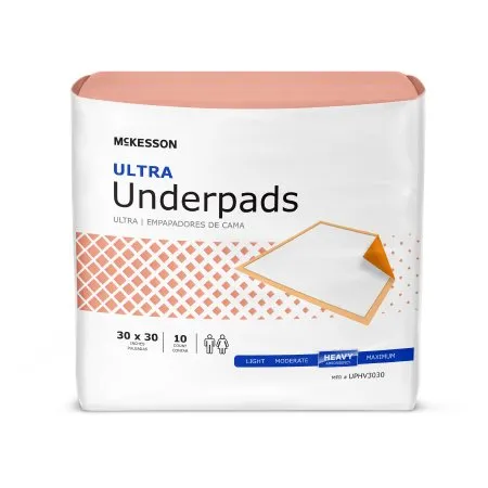 McKesson - UPHV3030 - Ultra Disposable Underpad Ultra 30 X 30 Inch Fluff / Polymer Heavy Absorbency