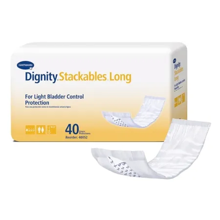 Hartmann-Conco - 40052 - Dignity Stackables Long Incontinence Liner Dignity Stackables Long 3 1/2 X 15 Inch Light Absorbency Polymer Core One Size Fits Most