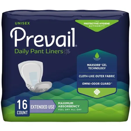 First Quality - Prevail Daily Pant Liners - PL-115 -  Incontinence Liner  28 Inch Length Heavy Absorbency Polymer Core One Size Fits Most