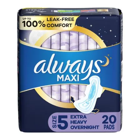 Procter & Gamble - Always Maxi - 03700017902 - Feminine Pad Always Maxi With Wings Overnight Absorbency
