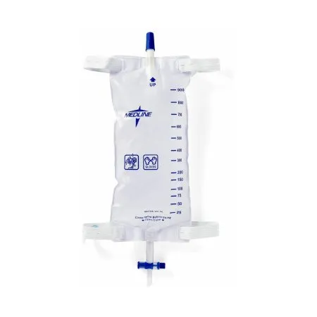 Medline - DYND12588 - Industries Leg Bags with Comfort Strap, Fabric Back and exclusive Slide Tap Drainage Port 1100mL, Large, Sterile Fluid Pathway