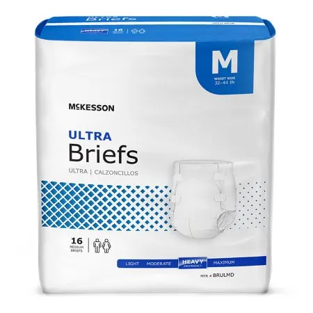 McKesson - BRULMD - Ultra Unisex Adult Incontinence Brief Ultra Medium Disposable Heavy Absorbency