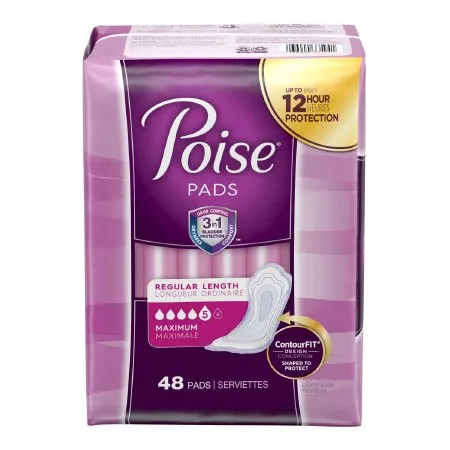 Kimberly Clark - Poise - 33594 - Bladder Control Pad Poise 12.4 Inch Length Heavy Absorbency Absorb-Loc Core Regular
