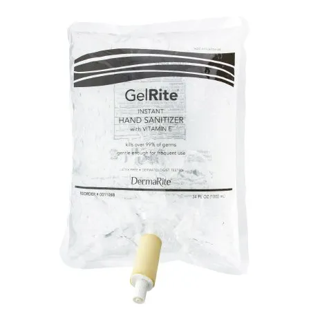 DermaRite  - GelRite - 00110BB - Industries  Hand Sanitizer  1 000 mL Ethyl Alcohol Gel Dispenser Refill Bag