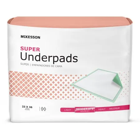McKesson - UPMD2336V120 - Disposable Underpad McKesson 23 X 36 Inch Fluff / Polymer Moderate Absorbency
