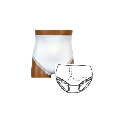 Team Options - 880-04-Xxlr - Options Ladies' Brief With Open Crotch And Built-In Barrier/Support, White, Right-Side Stoma, 2x-Large 10, Hips 45" - 47"