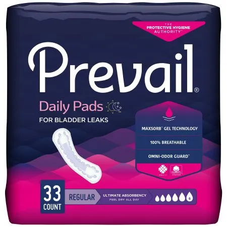 First Quality - PV-923/1 - Prevail Female Bladder Control Pad, 16 Inch Length, Heavy Absorbency