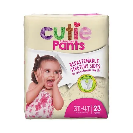 First Quality - Cr8008 - Cuties Refastenable Training Pants For Girls 3t-4t, Up To 32-40 Lbs. Cutie Pants Are Premium Training Pants That Are Both A Great Quality And Great Value. Customized Protection For Boys And Girls Helps Prevent Leaks And Characters