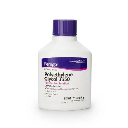 Perrigo - 45802086803 - Polyethylene Glycol 3350 (PEG 3350) 17 Gram / Dose Powder for Solution Bottle 17.9 oz.