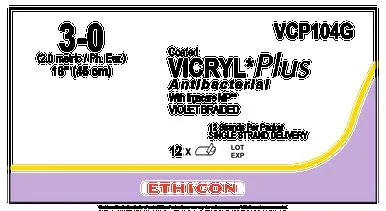Ethicon - From: VCP103G To: VCP112G - Suture, Sutupak Pre Cut, Braided