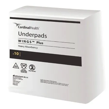 Cardinal - Wings Plus - 9173 -  Disposable Underpad  30 X 30 Inch Fluff / Polymer Heavy Absorbency