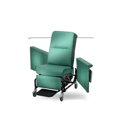 Champion - 85 Series - 858T45-TS7 - Standard Transport Manual Recliner 85 Series Colonial Blue Vinyl 5 Inch Casters