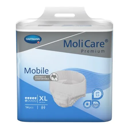 Hartmann - 915834 - MoliCare Premium Mobile 6D Unisex Adult Absorbent Underwear MoliCare Premium Mobile 6D Pull On with Tear Away Seams X Large Disposable Moderate Absorbency