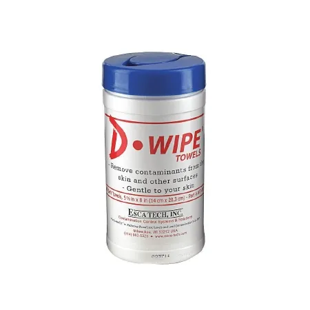 Grainger - D-Wipe - 3VDJ5 - D-wipe Surface Cleaner Premoistened Manual Pull Wipe 40 Count Canister Citrus Scent Nonsterile