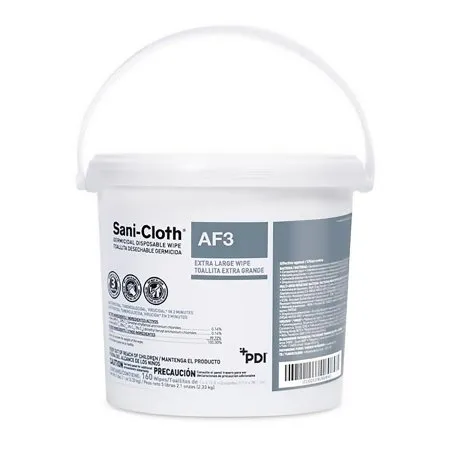 PDI - Professional Disposables - Sani-Cloth AF3 - P1450P - Professional Disposables Sani Cloth AF3 Sani Cloth AF3 Surface Disinfectant Cleaner Premoistened Germicidal Manual Pull Wipe 160 Count Pail Mild Scent NonSterile