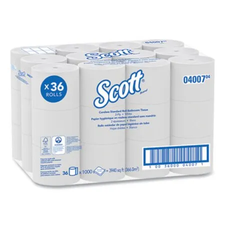 Scott - KCC-04007 - Essential Coreless Srb Bathroom Tissue, Septic Safe, 2-ply, White, 1,000 Sheets/roll, 36 Rolls/carton