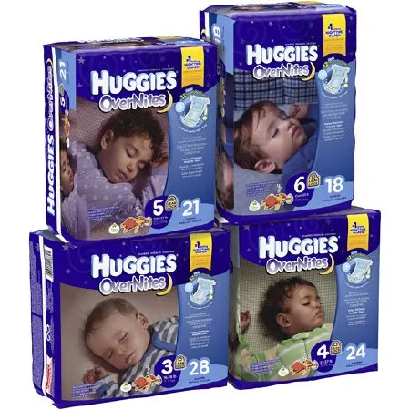 Kimberly Clark - Huggies Overnites - 40684 - Unisex Baby Diaper Huggies Overnites Size 5 Disposable Heavy Absorbency