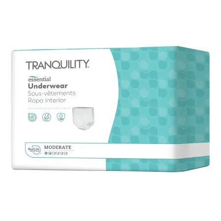 PBE - Principle Business Enterprises - Tranquility Essential - 2975-100 - Principle Business Enterprises  Unisex Adult Absorbent Underwear  Pull On with Tear Away Seams Medium Disposable Moderate Absorbency