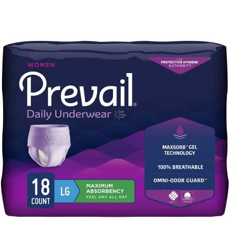 First Quality - Prevail For Women Daily Underwear - PWC-513/1 -  Female Adult Absorbent Underwear  Pull On with Tear Away Seams Large Disposable Heavy Absorbency