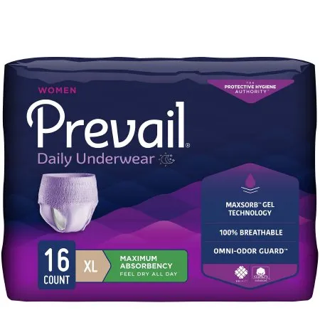 First Quality - Prevail For Women Daily Underwear - From: PWC-512/1 To: PWC-514/1 -  Female Adult Absorbent Underwear  Pull On with Tear Away Seams X Large Disposable Heavy Absorbency