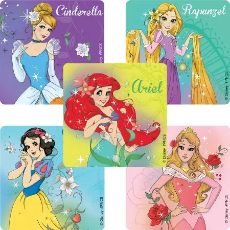 SmileMakers - Disney - PNCSB - Disney 100 Per Pack Princess Sticker 2-1/2 Inch