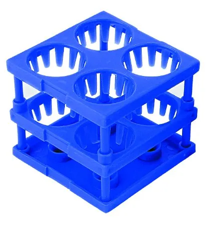 McKesson - 3097 - Tube Cube Rack McKesson 4 Place 26 to 30 mm Tube Size Blue 3 X 3 X 3 Inch
