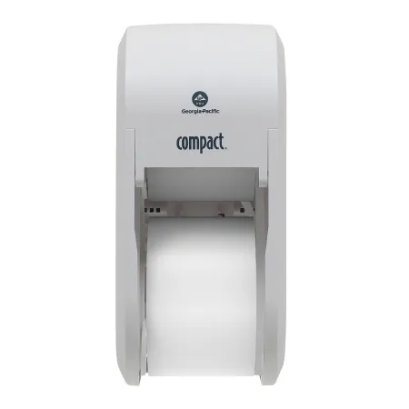 Georgia Pacific - Compact - 56767A - Toilet Tissue Dispenser Compact Translucent White Stainless Steel Manual 2 Rolls Vertical Mount
