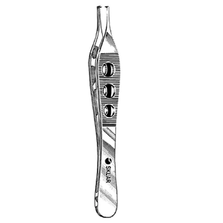 Sklar - 50-3052 - Tissue Forceps Sklar Adson 4-3/4 Inch Length Or Grade Stainless Steel Nonsterile Nonlocking Fenestrated Thumb Handle Straight 1 X 2 Teeth With Cross Serrated Tying Platform