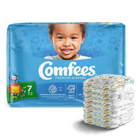 Attends Healthcare Products - Comfees - From: CMF-3 To: CMF-7 -  Unisex Baby Diaper  Size 7 Disposable Moderate Absorbency
