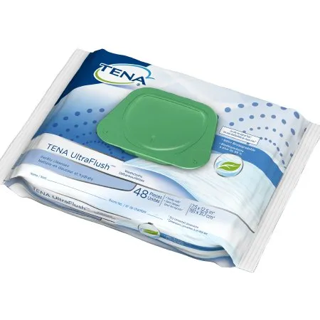 Essity Health & Medical Solutions - 65726 - Essity TENA ProSkin UltraFlush Flushable Personal Wipe TENA ProSkin UltraFlush Soft Pack Aloe / Vitamin E / Chamomile Scented 48 Count