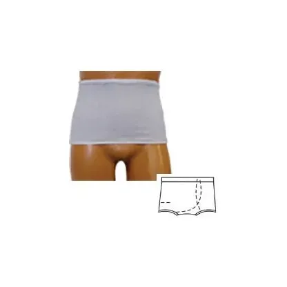 Team Options - 93206XLL - Men's Wrap/Brief with Open Crotch and Built-in Ostomy Barrier/Support Gray, Left-Side Stoma, Extra Large 44-46