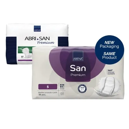 ABENA - From: 9254 To: 9389  North America   Abri San Premium Incontinence Liner Abri San Premium 21 Inch Length Moderate Absorbency Fluff / Polymer Core Level 5