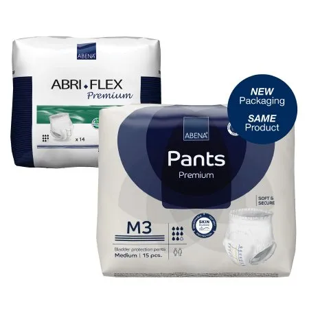 Abena - Abri-Flex Premium M3 - 41085 - Abri-Flex Premium M3Unisex Adult Absorbent Underwear Abri-Flex Premium M3 Pull On with Tear Away Seams Medium Disposable Heavy Absorbency