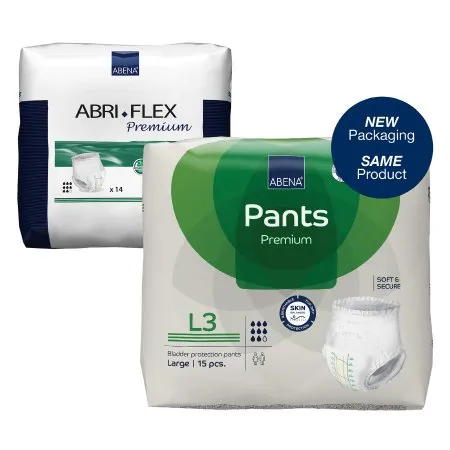 Abena - Abri-Flex Premium L3 - 41088 - Abri Flex Premium L3 Unisex Adult Absorbent Underwear Abri Flex Premium L3 Pull On with Tear Away Seams Large Disposable Heavy Absorbency