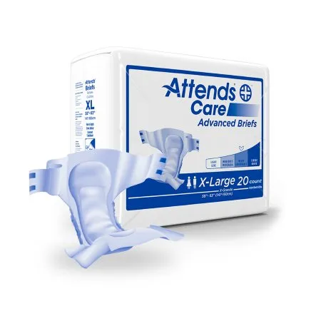 Attends Healthcare Products - DDP40 - Attends Care Advanced Unisex Adult Incontinence Brief Attends Care Advanced X Large Disposable Heavy Absorbency