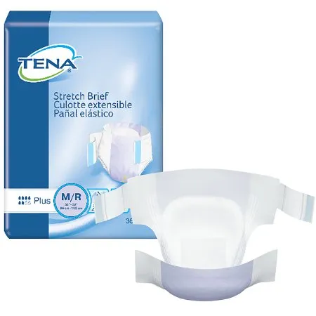 Essity Health & Medical Solutions - 67602 - Essity TENA Stretch Plus Unisex Adult Incontinence Brief TENA Stretch Plus Medium Disposable Moderate Absorbency