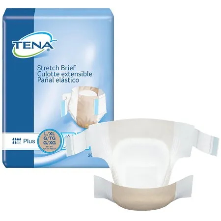 Essity Health & Medical Solutions - 67603 - Essity TENA Stretch Plus Unisex Adult Incontinence Brief TENA Stretch Plus Large / X Large Disposable Moderate Absorbency