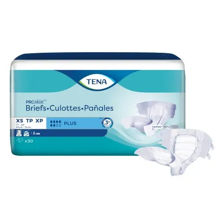 Essity Health & Medical Solutions - TENA ProSkin Plus - 61199 - Essity  Unisex Adult Incontinence Brief  X Small Disposable Moderate Absorbency