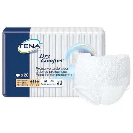 Essity - TENA Dry Comfort - 72422 - Unisex Adult Absorbent Underwear TENA Dry Comfort Pull On with Tear Away Seams Medium Disposable Moderate Absorbency