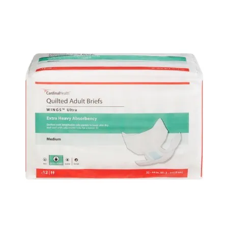 Cardinal - Wings Ultra - 77073 - Unisex Adult Incontinence Brief Wings Ultra Medium Disposable Heavy Absorbency