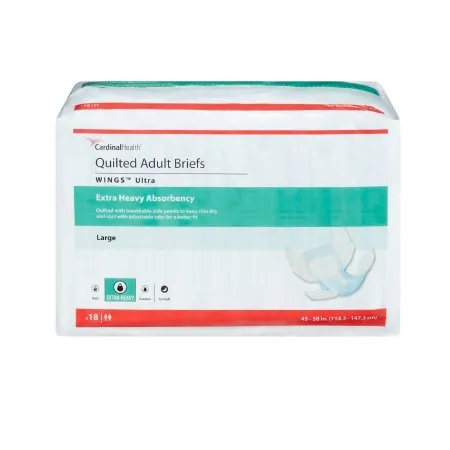 Cardinal - Wings Ultra - 77074 -  Unisex Adult Incontinence Brief  Large Disposable Heavy Absorbency