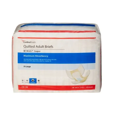 Cardinal Health - Wings Super - 87085 - WINGS Super Quilted Brief with BreatheEasy Technology, X-Large, 59" - 64"
