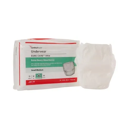 Cardinal - Sure Care Ultra - 1430A - Unisex Adult Absorbent Underwear Sure Care Ultra Pull On with Tear Away Seams Medium Disposable Heavy Absorbency