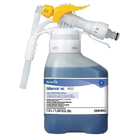 Lagasse - Diversey Glance HC Glass and Multi-Surface - DVS93063402 - Diversey Glance Hc Glass And Multi-surface Glass / Surface Cleaner Rtd Dispensing System Liquid Concentrate 1.5 Liter Bottle Ammonia Scent Nonsterile