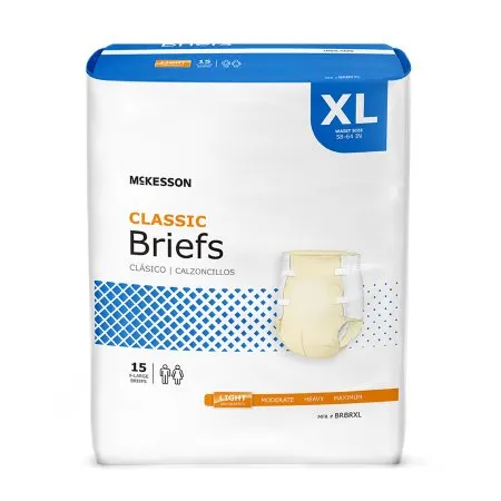 McKesson - BRBRXL - Classic Unisex Adult Incontinence Brief Classic X Large Disposable Light Absorbency